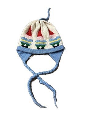 VINTAGE Gnome Toque Wool Hat with Ear Flaps